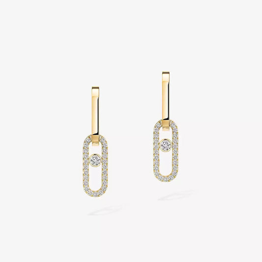 [AURORA]Move Link Diamond Earrings