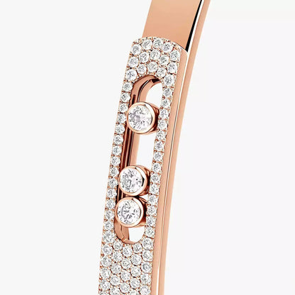 [AURORA]Move Noa Rose Gold Pavé Diamond Bangle Bracelet