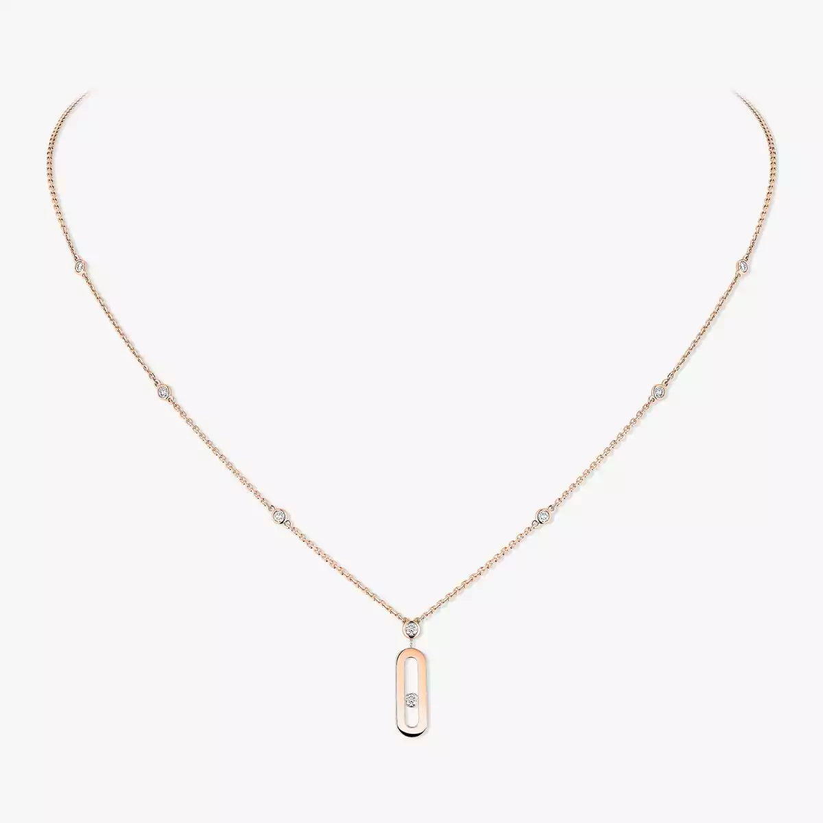 [AURORA] Move Uno Gold Diamond Long Necklace