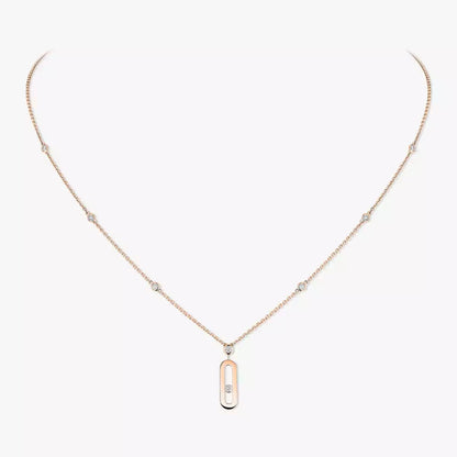 [AURORA] Move Uno Gold Diamond Long Necklace