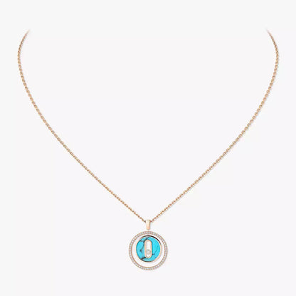 [AURORA]Lucky Move Diamond Necklace in Rose Gold and White Mother-of-Pearl