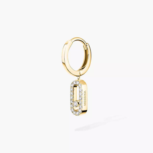 [AURORA]Move Uno Single Diamond Hoop Earring