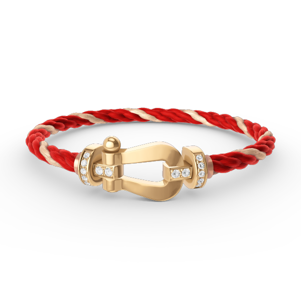 [AURORA]フォース ラージホースシュー ハーフダイヤモンドブレスレット ゴールド