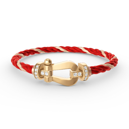 [AURORA]フォース ラージホースシュー ハーフダイヤモンドブレスレット ゴールド