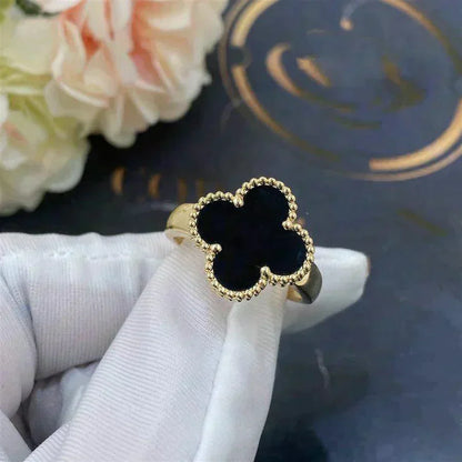 [AURORA]CLOVER ONYX RING