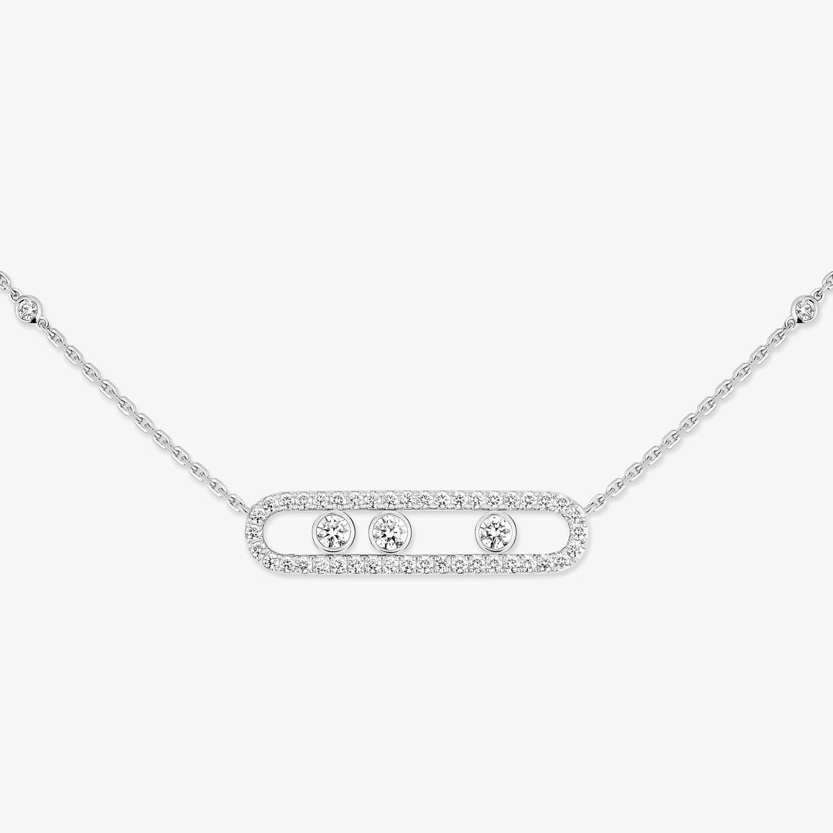 [AURORA] Move Pave_ Rose Gold Diamond Necklace