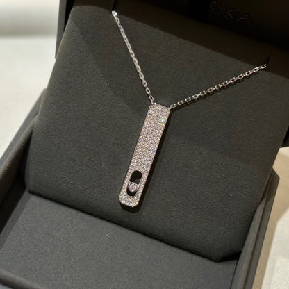 [AURORA]MY FIRST DIAMOND PAVED NECKLACE