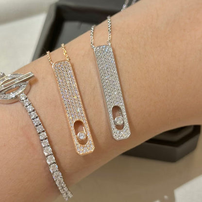 [AURORA]MY FIRST DIAMOND PAVED NECKLACE