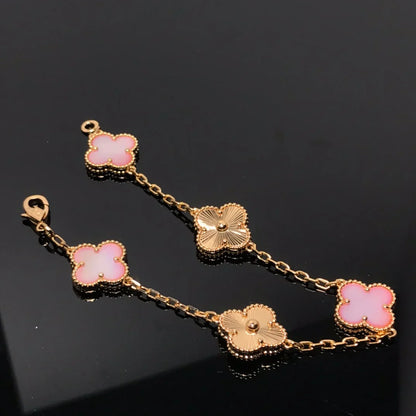 [AURORA]CLOVER 5 MOTIFS  PINK MOP BRACELET COLLECTION