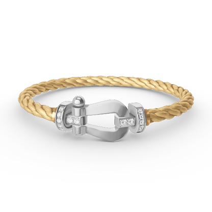 [AURORA]フォース ラージホースシュー ハーフダイヤモンドブレスレット シルバー