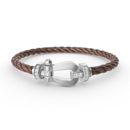 [AURORA]フォース ラージホースシュー ハーフダイヤモンドブレスレット シルバー