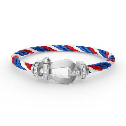 [AURORA]フォース ラージホースシュー ハーフダイヤモンドブレスレット シルバー