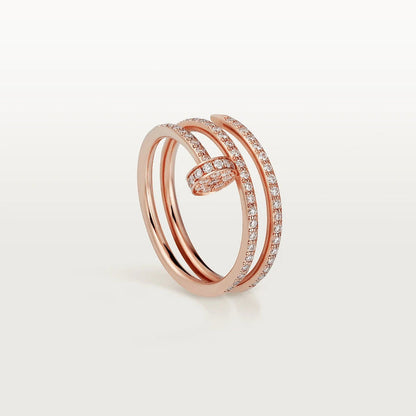 [AURORA]JUSTE RING 1,8 MM ROTGOLD DOPPELREIHIGE DIAMANTEN 