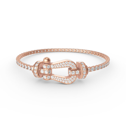 [AURORA]FORCE  LARGE HORSESHOE FULL DIAMOND TENNIS BRACELET