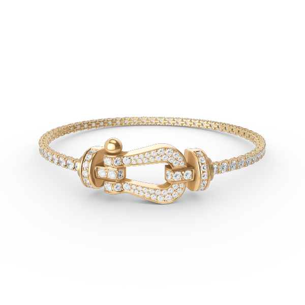 [AURORA]FORCE  LARGE HORSESHOE FULL DIAMOND TENNIS BRACELET