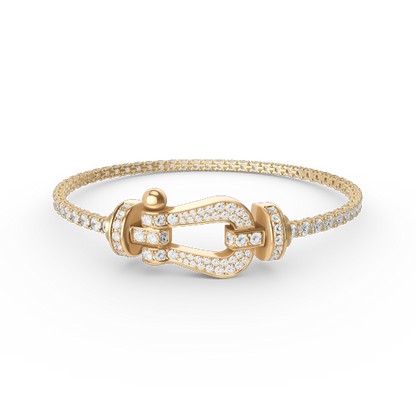 [AURORA]FORCE  LARGE HORSESHOE FULL DIAMOND TENNIS BRACELET