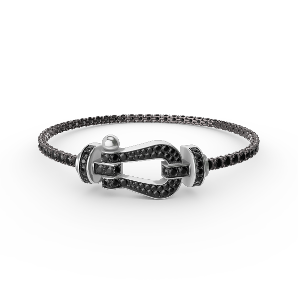 [AURORA]FORCE  LARGE HORSESHOE FULL DIAMOND TENNIS BRACELET