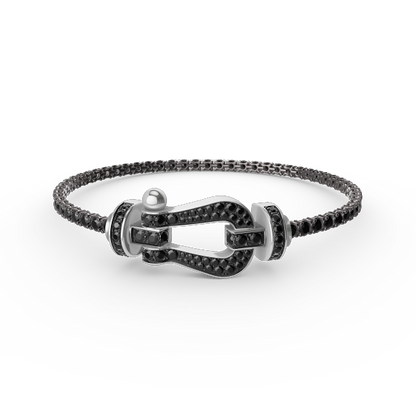 [AURORA]FORCE  LARGE HORSESHOE FULL DIAMOND TENNIS BRACELET